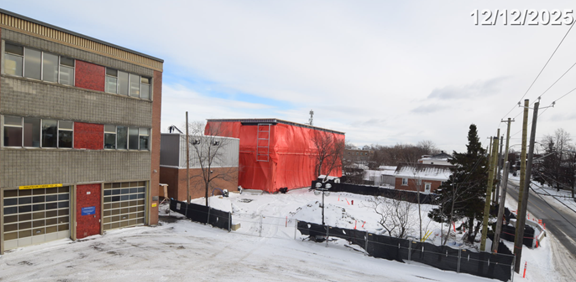 Photo nouveau bâtiment en construction, vue de la rue Joliette