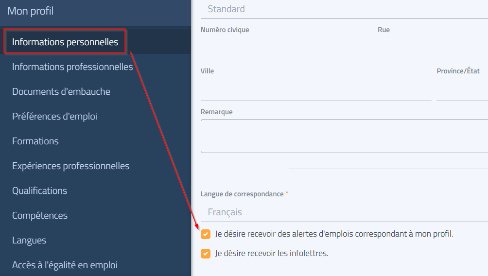 Informations personnelles Manitou